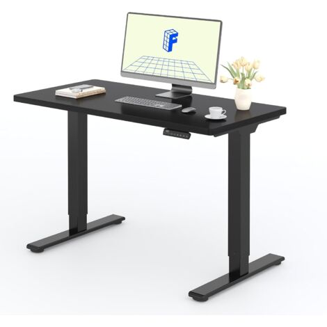 FlexiSpot Bureau Assis Debout Une Pièce 2 Mot 120×80. Noir+Noir