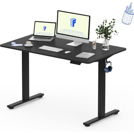 FLEXISPOT Bureau Assis Debout 120x60cm Une Pièce, Noir
