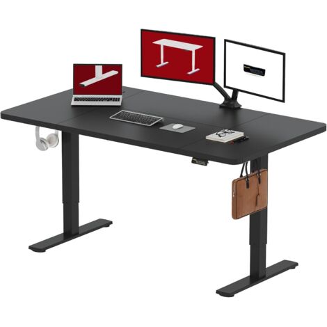 Bureau assis debout électrique 160x60 cm – Hauteur réglable 73.5-118 cm – Moteur silencieux sous 51 dB – Capacité 60 kg – Sanodesk (1/5)