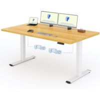 FlexiSpot Bureau Assis Debout Une Pièce 2 Mot 180×80. Blanc+Maple
