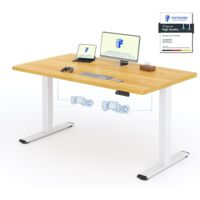 FlexiSpot Bureau Assis Debout Une Pièce 2 Mot 140×80. Blanc+Maple