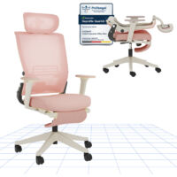 FlexiSpot Chaise de Bureau Ergonomique avec Repose-Pieds, Rose