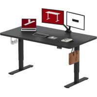 Bureau assis debout électrique 160x60 cm – Hauteur réglable 73.5-118 cm – Moteur silencieux sous 51 dB – Capacité 60 kg – Sanodesk