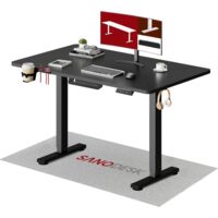 Bureau assis debout électrique 110x54 cm – Hauteur réglable 73.5-118 cm – Moteur silencieux sous 51 dB – Capacité 60 kg – Sanodesk