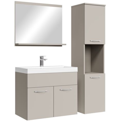 Set di mobili da bagno Montreal 60cm - Cashmere - specchio e mobiletto laterale
