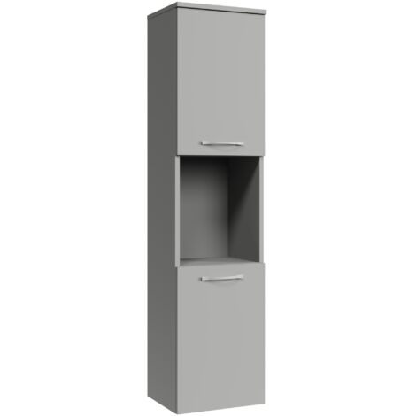 Armadio da bagno Montreal 30 x 30 x 131 cm – Grigio opaco – con 2 ante