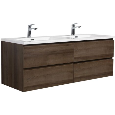 Mobile da bagno Angela 140cm Rovere Marrone - armadio mobiletto lavabo