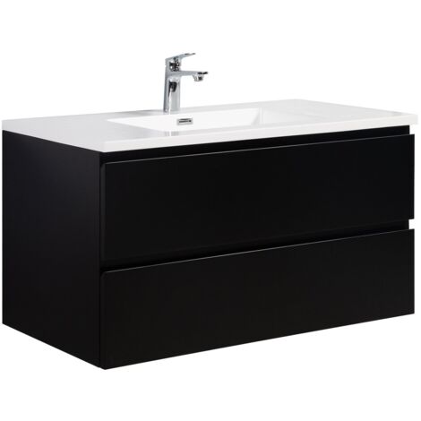 Mobile da bagno Angela 100cm Nero Opaco - armadio mobiletto lavabo