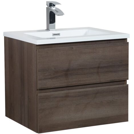 Mobile da bagno Angela 60cm Rovere Marrone - armadio mobiletto lavabo (1/5)