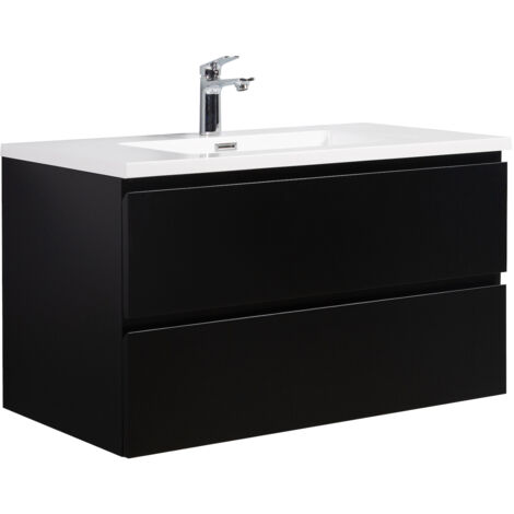 Mobile da bagno Angela 90cm Nero Opaco - armadio mobiletto lavabo