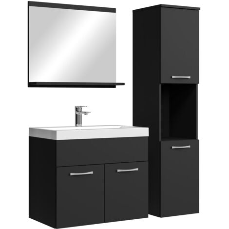 Mobile da bagno Montreal 60cm Nero Opaco - armadio mobiletto lavabo