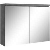 Armadietto a specchio Paso 80 x 60cm Grigio Scuro - specchio armadietto bagno