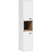 Mobile bagno Oliver 30 x 30 x 133 cm - bianco / rovere - colonna a parete 2 ante