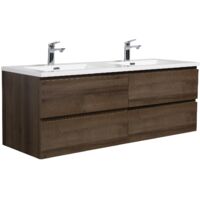Mobile da bagno Angela 140cm Rovere Marrone - armadio mobiletto lavabo