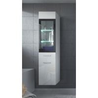 Mobiletto armadietto per il bagno Mobiletto Montreal 131 cm altezza grigio lucido 