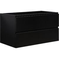 Mobile da bagno Angela 90cm - Nero Opaco - armadio mobiletto lavabo