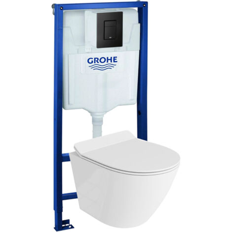 Domino Lavita SOGO Slim – WC Sospeso Con Sedile Soft Close E Cerniere Metallo, Bianco Lucido 365x490x395 Mm