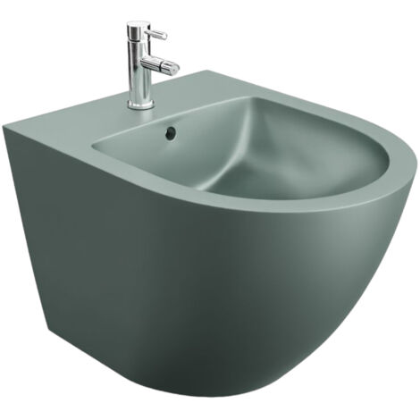 LAVITA Bidet mural universal Sinto Grey avec trou de robinet et trop-plein en céramique  Hygiénique et facile d'entretien