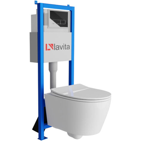 Lavita LAV 101 a 40 cm telaio di sostegno + WC Sofi Slim Fire senza bordo + pannello di controllo LAV 200.3.1 Bianco | | Leroy Merlin