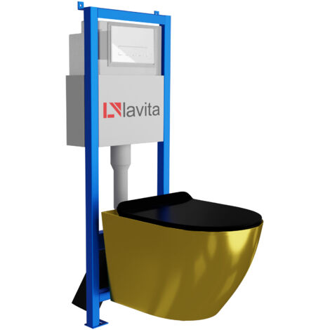 Pacco Completo Lavita LAV 101: Elemento Parete WC 40 Cm + Lavabo SOFI SLIM + Piastra LAV 200.3.1 Bianca