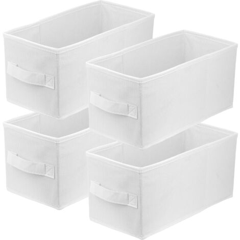 Boîte textile 15x31x15 blanche - Lot de 4 (1/5)