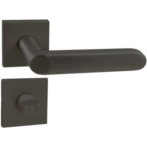 DOMINO Poignée de porte DENVER-QR slim Noir WC Poignée avec rosace WC Noir (1/5)