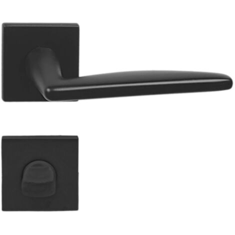 DOMINO Poignée de porte EASY QR SLIM Noir WC Poignée avec rosace WC Noir (1/5)