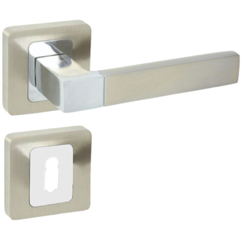 DOMINO Poignée de porte ERIS QR M6/M9 BB Poignée avec rosace BB pour clé Chrome/nickel brillant (1/5)