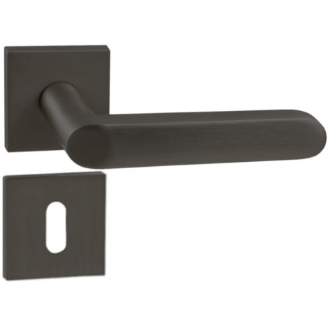 DOMINO Poignée de porte DENVER-QR slim Noir BB Poignée avec rosace BB pour clé Noir (1/5)