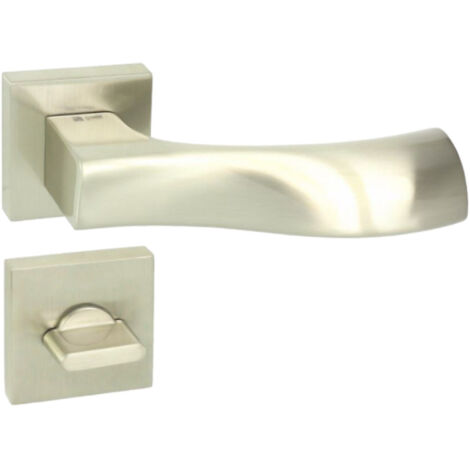 DOMINO Poignée de porte LIVA QR M9 WC Poignée avec rosace WC Nickel (1/5)