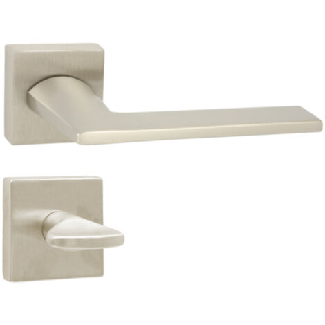 DOMINO Poignée de porte DIANA QR M9 WC Poignée avec rosace WC Nickel (1/5)