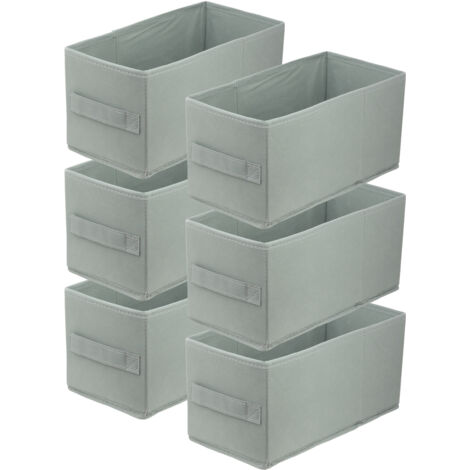 Boîte textile 15x31x15 gris clair - Lot de 6 (1/5)