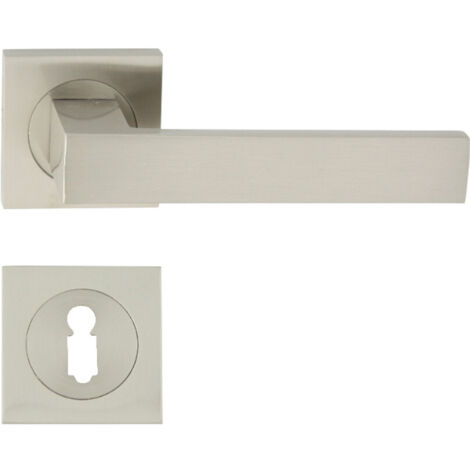 DOMINO Poignée de porte QUBIK-QR M9 BB Poignée avec rosace BB pour clé Nickel (1/5)