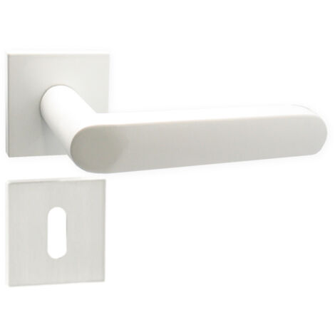 DOMINO Poignée de porte DENVER-QR slim blanc BB Poignée avec rosace BB pour clé Blanc (1/5)
