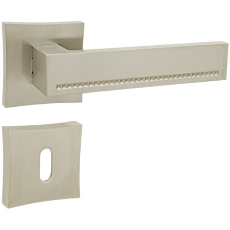 DOMINO Poignée de porte DELUX-QR M9 BB Poignée avec rosace BB pour clé Nickel (1/5)