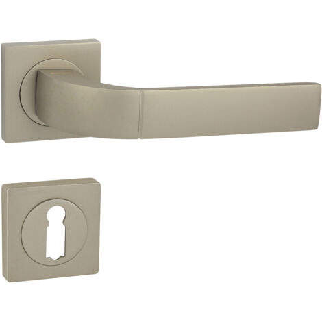 DOMINO Poignée de porte FOKUS-QR M91 BB Poignée avec rosace BB pour clé Nickel satiné (1/5)