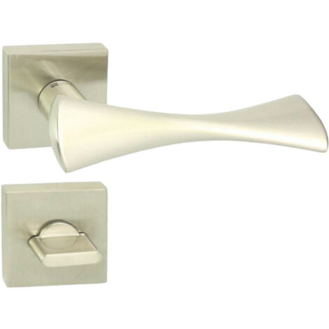 DOMINO Poignée de porte TORA QR M9 WC Poignée avec rosace WC Nickel (1/5)