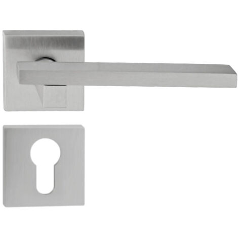 DOMINO Poignée de porte MARY QR M4 PZ Poignée avec plaque PZ pour cylindre profilé Chromé satiné (1/5)