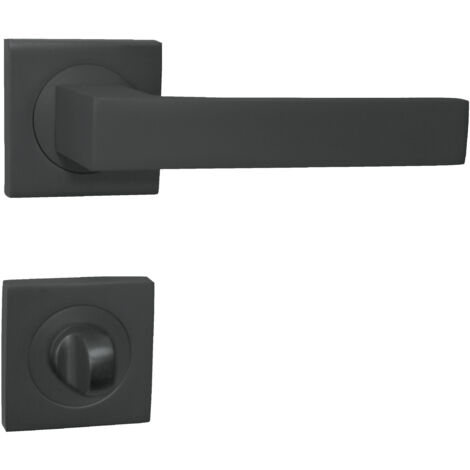 DOMINO Poignée de porte QUBIK-QR M8 WC Poignée avec rosace WC titane (1/5)