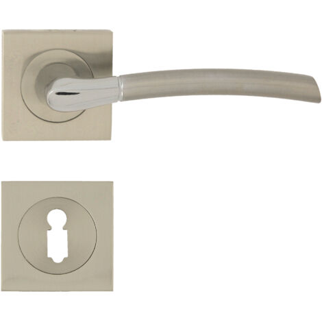 DOMINO Poignée de porte PRESTO-QR M6/M9 BB Poignée avec rosace BB pour clé Chrome/nickel brillant (1/5)