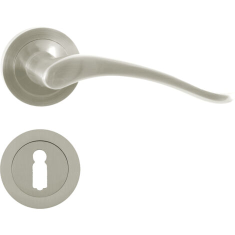 DOMINO Poignée de porte BALLEN-R M9 BB Poignée avec rosace BB pour clé Nickel (1/5)