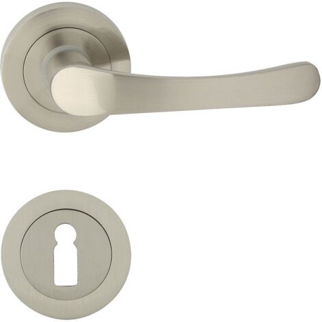 DOMINO Poignée de porte NOVA R M9 BB Poignée avec rosace BB pour clé Nickel (1/5)