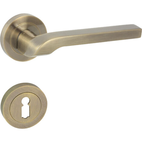 DOMINO Poignée de porte NEMO R M3 BB Poignée avec rosace BB pour clé Bronze (1/5)