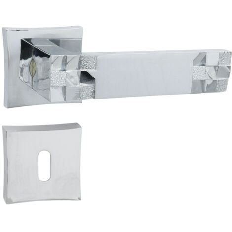 DOMINO Poignée de porte TORO QR M6 BB Poignée avec rosace BB pour clé Chromé brillant