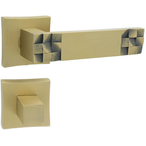 DOMINO Poignée de porte TORO QR M3 Matt WC Poignée avec rosace WC Bronze mat (1/5)