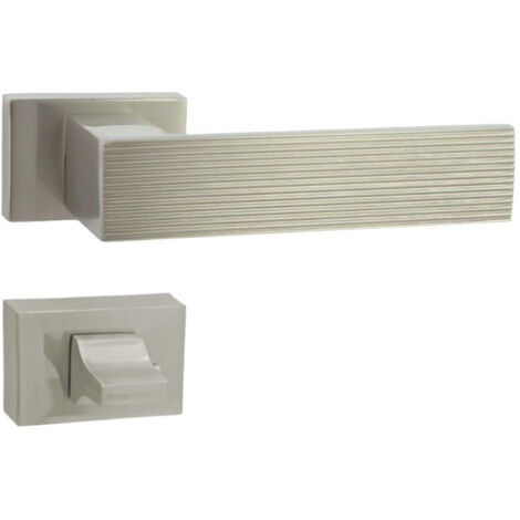 DOMINO Poignée de porte LINE RT M9 WC Poignée avec rosace WC Nickel (1/5)