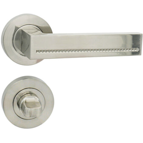 DOMINO Poignée de porte DELUX-R M9 WC Poignée avec rosace WC Nickel (1/5)