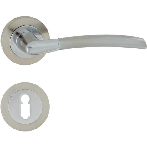 DOMINO Poignée de porte PRESTO-R M6/M9 BB Poignée avec rosace BB pour clé Chrome/nickel brillant (1/5)