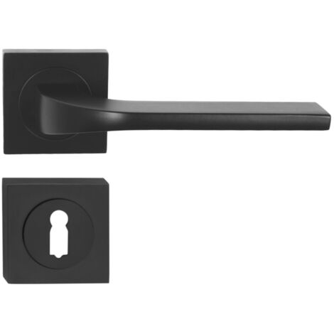 DOMINO Poignée de porte TIPO QR Noir BB Poignée avec rosace BB pour clé Noir (1/5)