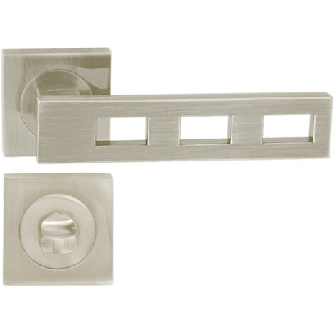 DOMINO Poignée de porte TRE QR M9 WC Poignée avec rosace WC Nickel (1/5)